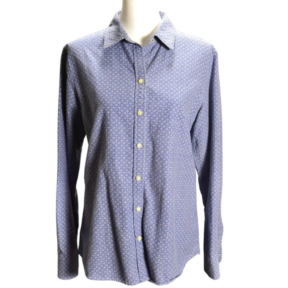 Banana Republic Tops - Banana Republic Oxford Shirt Womens Blue Anchor Nautical Button Down Cotton L